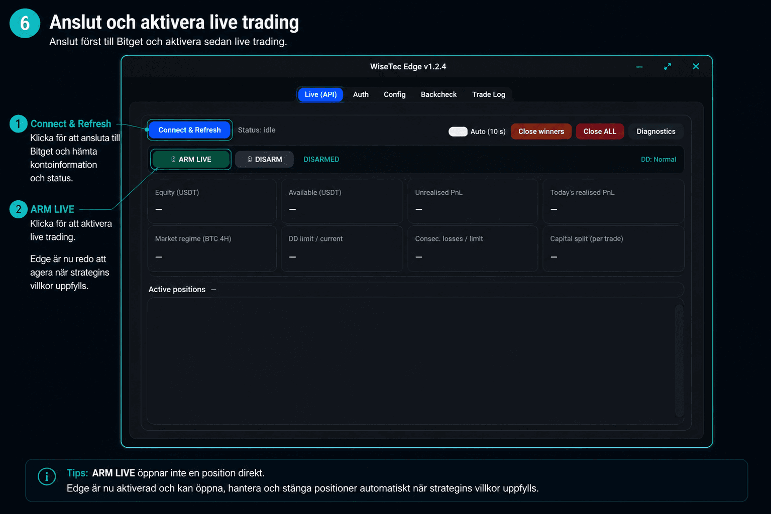 Aktivera livehandel med ARM LIVE
